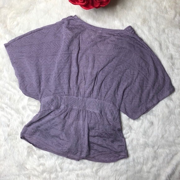 Anthropologie Moth Purple Tie Front Kimono - Picture 5 of 7